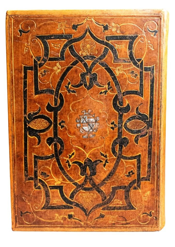 A Thomas Wotton binding on a C16th copy of Petrarch and rebound by Sangorski for Bernard Quaritch