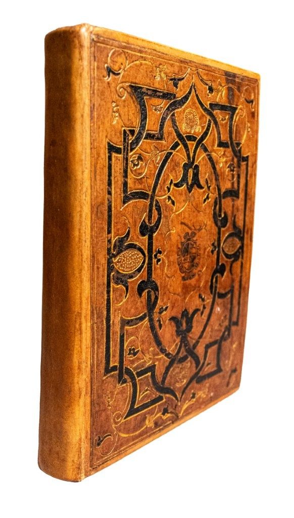 A Thomas Wotton binding on a C16th copy of Petrarch and rebound by Sangorski for Bernard Quaritch