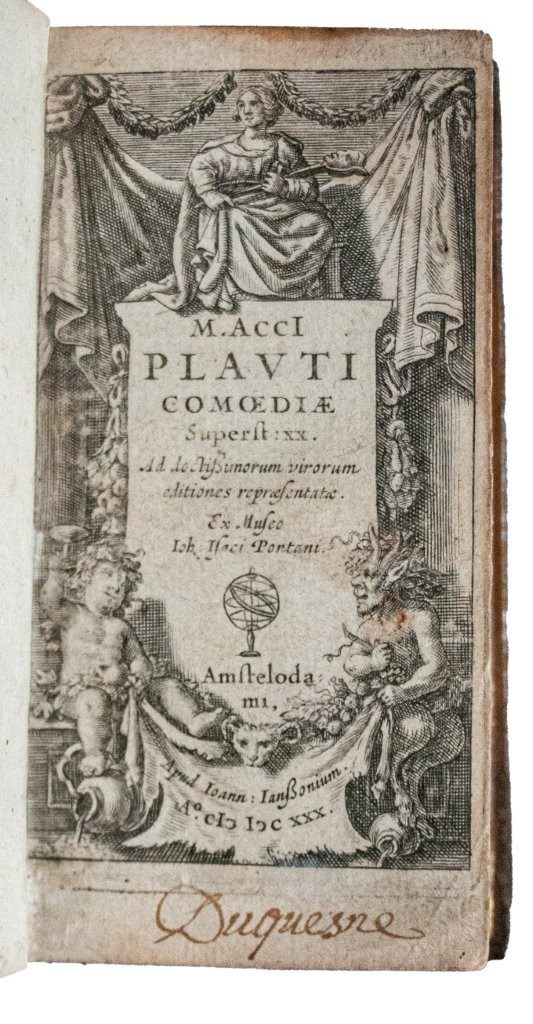 Attractive fleur-de-lys French binding with important Provenance; Plautus 1630