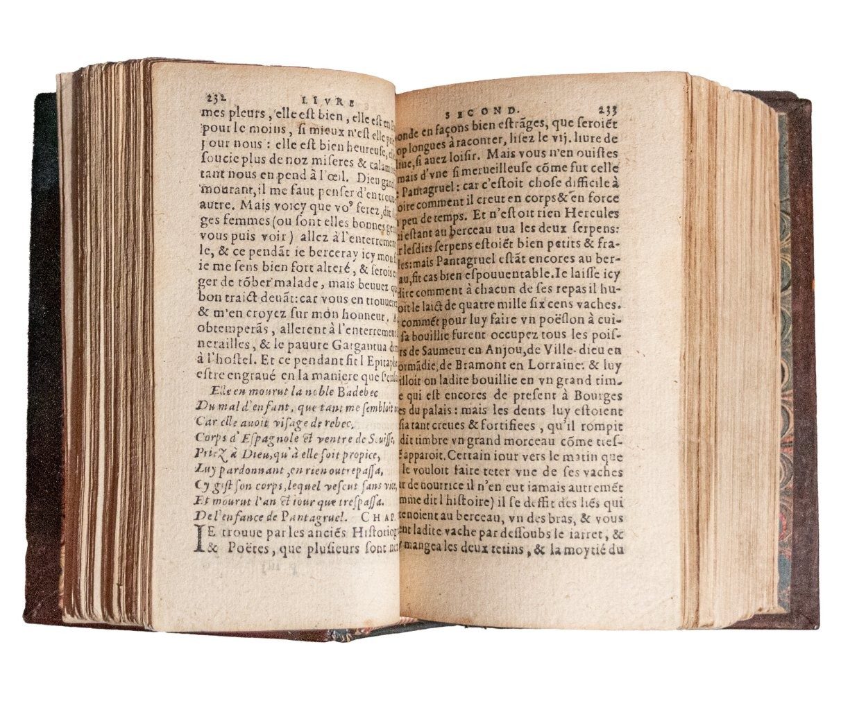 Rare C16th Lyon edition of Rabelais on an exquisite Ghent binding of Pieter de Keysere