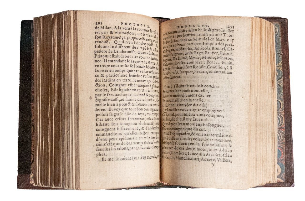 Rare C16th Lyon edition of Rabelais on an exquisite Ghent binding of Pieter de Keysere