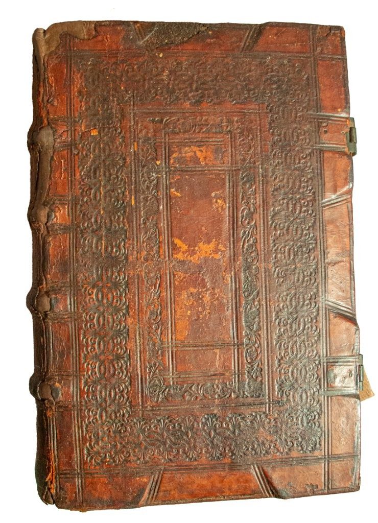 Lovely early blind-stamped German binding (ca. 1480–1530), reused on a later book. Lovely early blind-stamped German binding (ca. 1480–1530), reused on a later book.