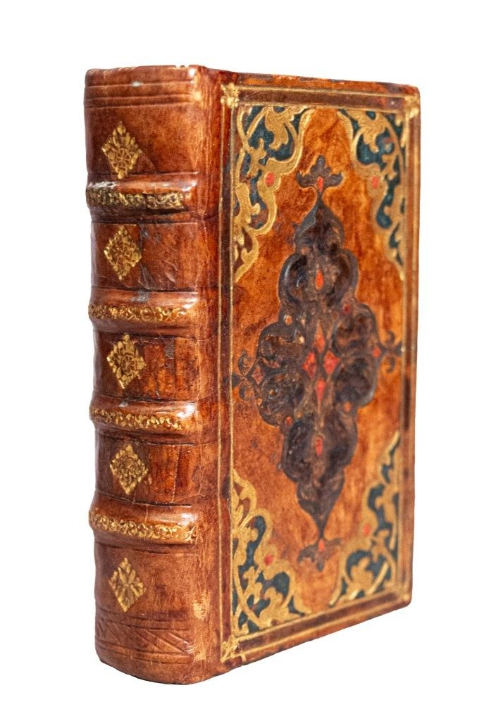 An elegant Italian Renaissance binding in Polychrome Gilt Leather C16th An elegant Italian Renaissance binding in Polychrome Gilt Leather C16th
