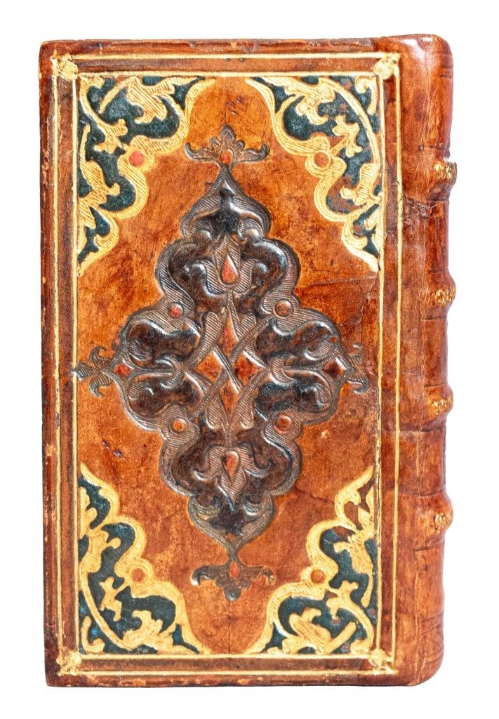 An elegant Italian Renaissance binding in Polychrome Gilt Leather C16th An elegant Italian Renaissance binding in Polychrome Gilt Leather C16th
