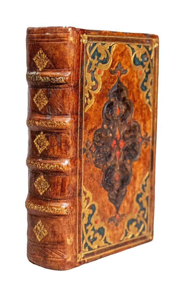 An elegant Italian Renaissance binding in Polychrome Gilt Leather C16th An elegant Italian Renaissance binding in Polychrome Gilt Leather C16th