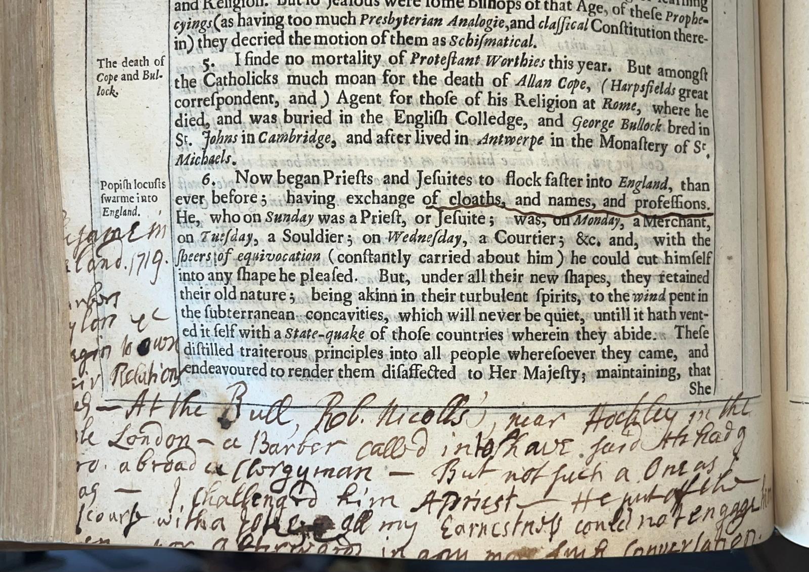 An annotated copy of Thomas Fuller’s The Church-History of Britain (1656) possibly owned by Rev. Thomas Tilling (fl.1710-1735)
