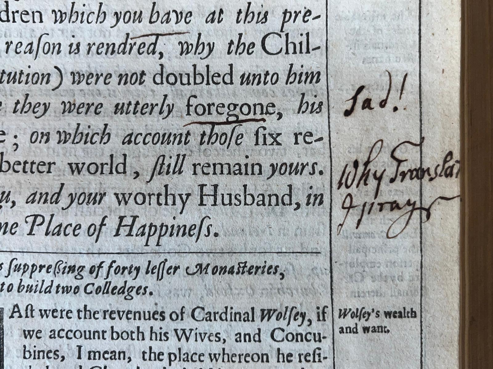 An annotated copy of Thomas Fuller’s The Church-History of Britain (1656) possibly owned by Rev. Thomas Tilling (fl.1710-1735)