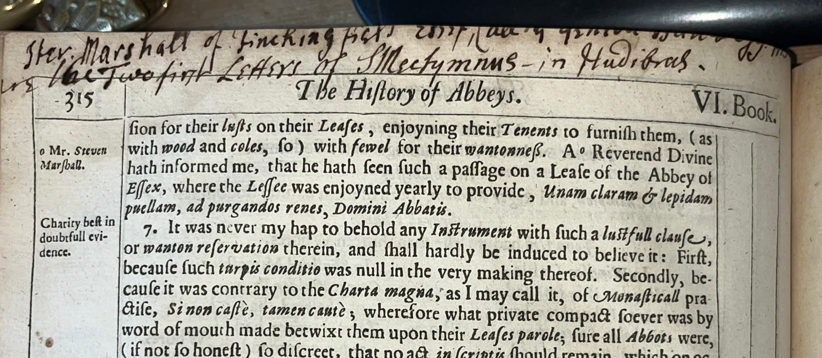 An annotated copy of Thomas Fuller’s The Church-History of Britain (1656) possibly owned by Rev. Thomas Tilling (fl.1710-1735)