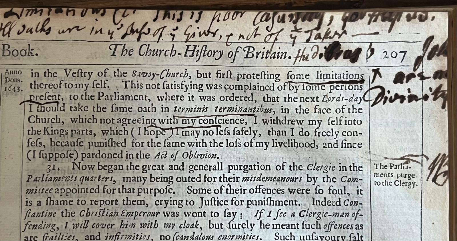 An annotated copy of Thomas Fuller’s The Church-History of Britain (1656) possibly owned by Rev. Thomas Tilling (fl.1710-1735)