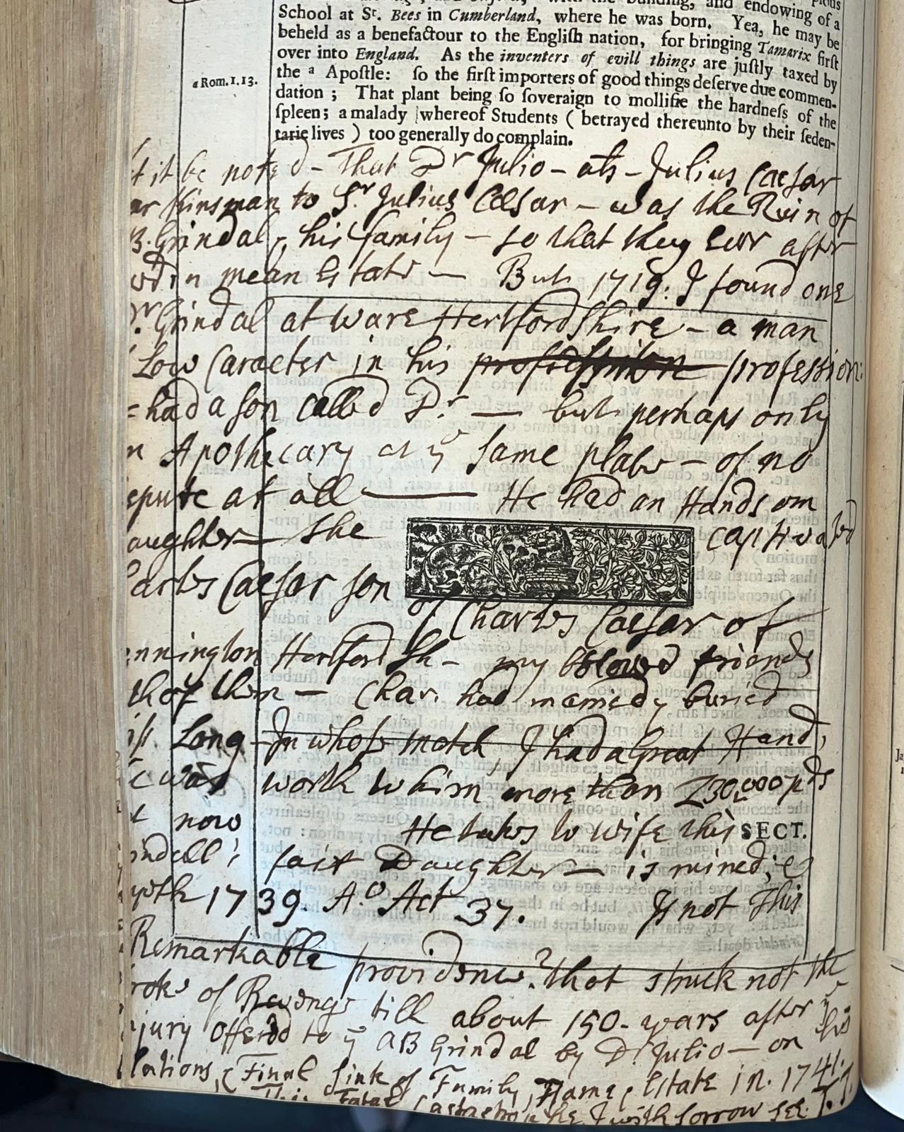 An annotated copy of Thomas Fuller’s The Church-History of Britain (1656) possibly owned by Rev. Thomas Tilling (fl.1710-1735)