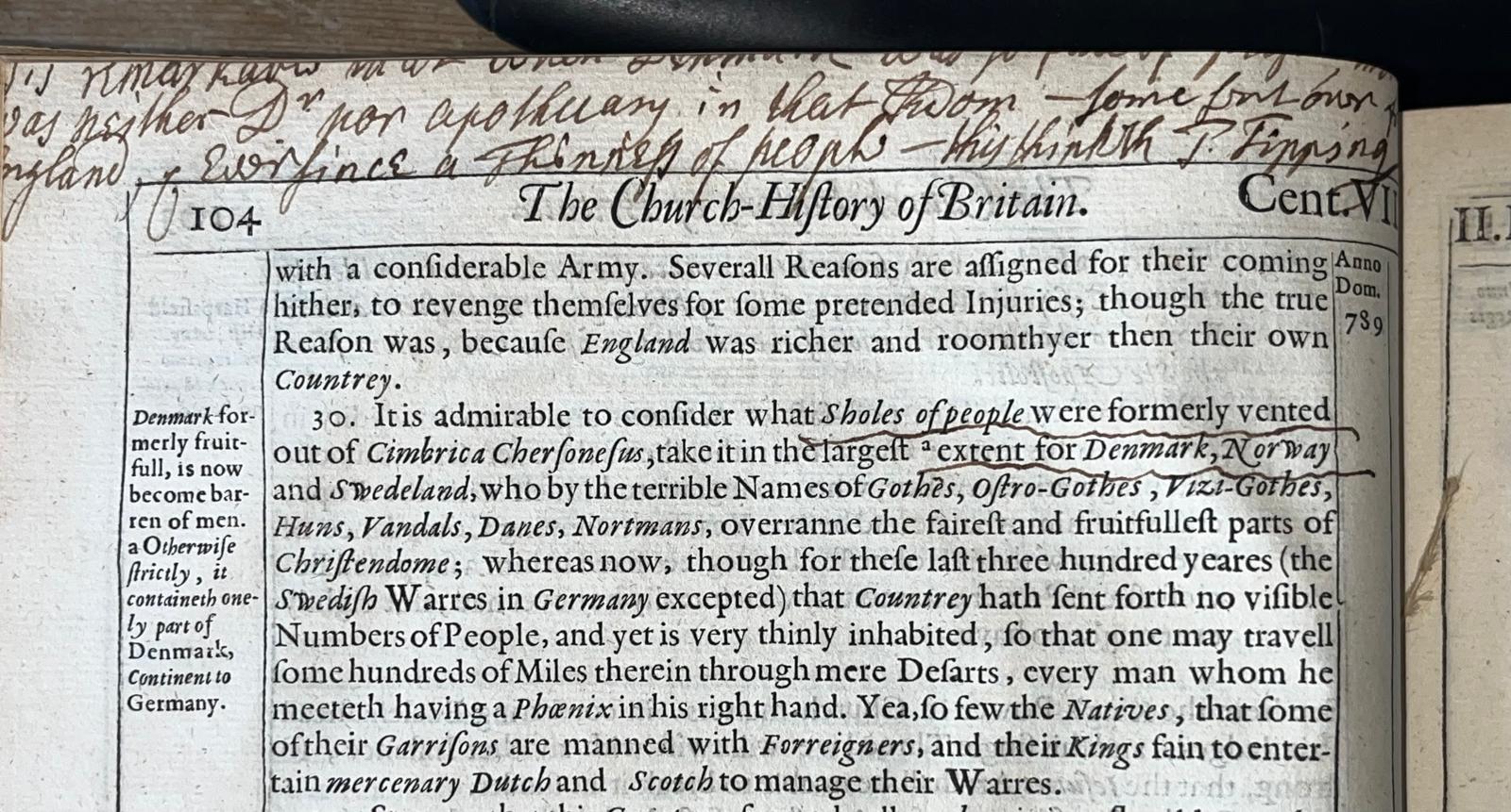An annotated copy of Thomas Fuller’s The Church-History of Britain (1656) possibly owned by Rev. Thomas Tilling (fl.1710-1735)