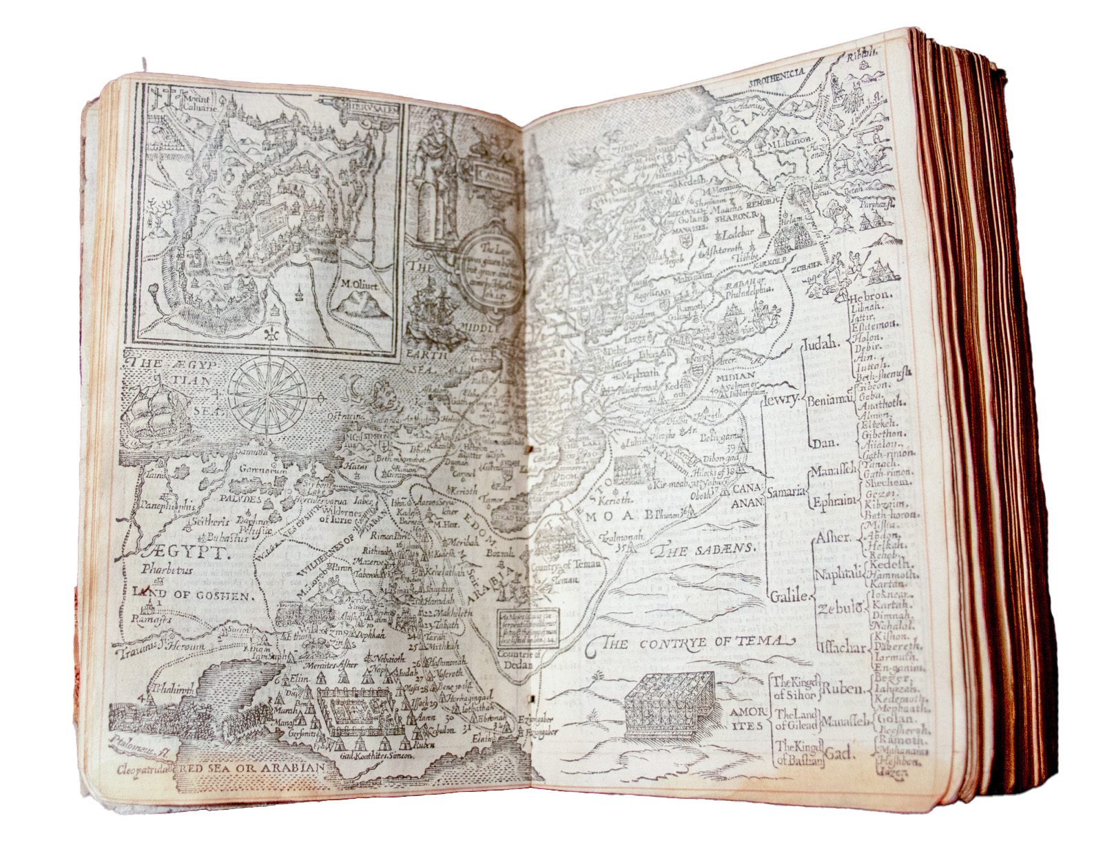 A superb example of early English embroidery on a 1628 Bible with two figures ‘Faith’ and ‘Hope’ possibly from the Court of King Charles 1st