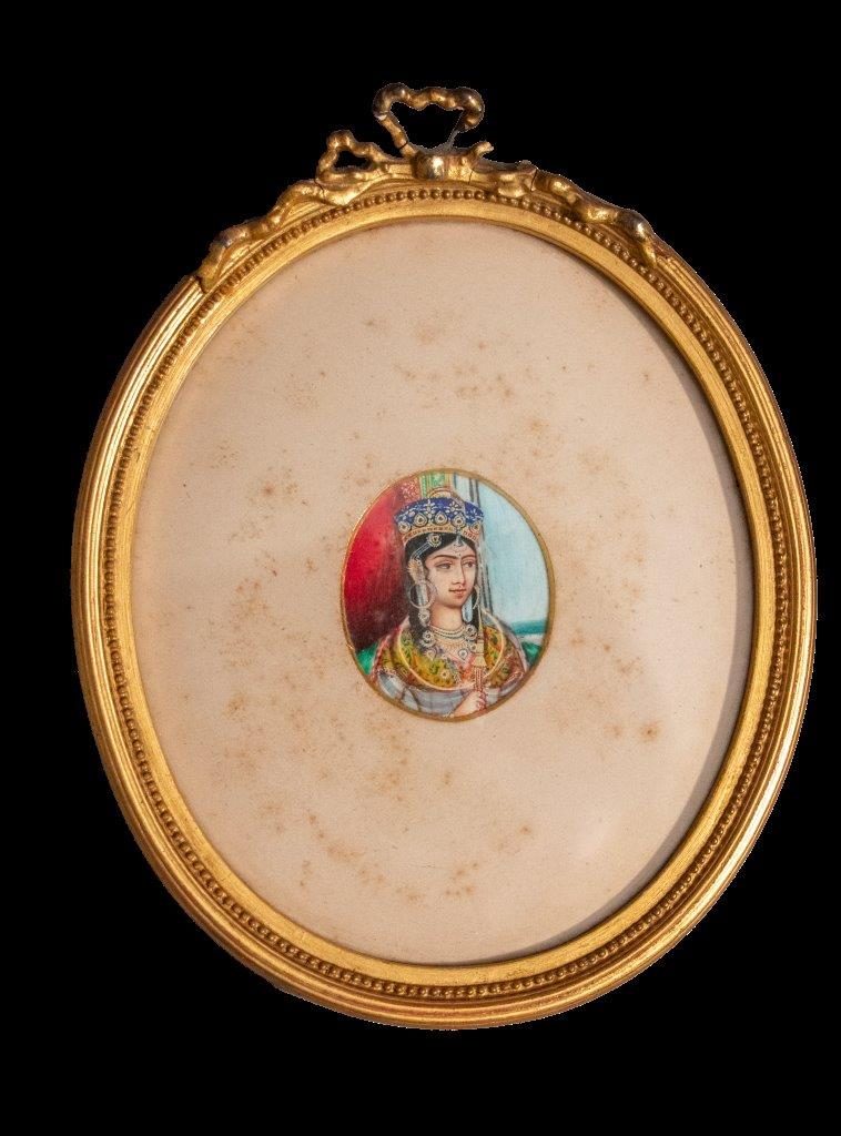 Three fine portrait miniatures of C19th Indian Princesses
