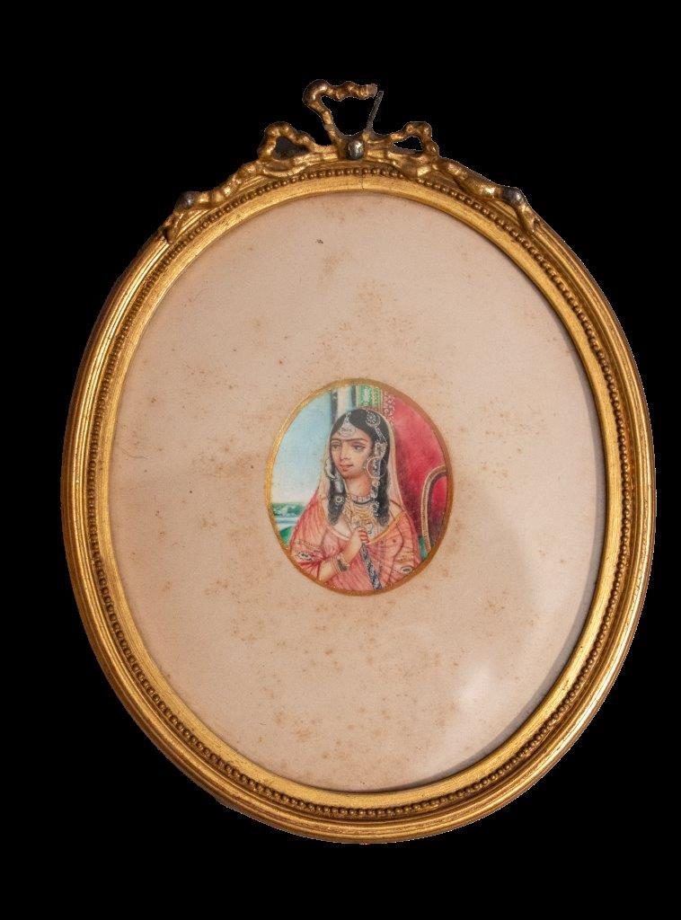 Three fine portrait miniatures of C19th Indian Princesses
