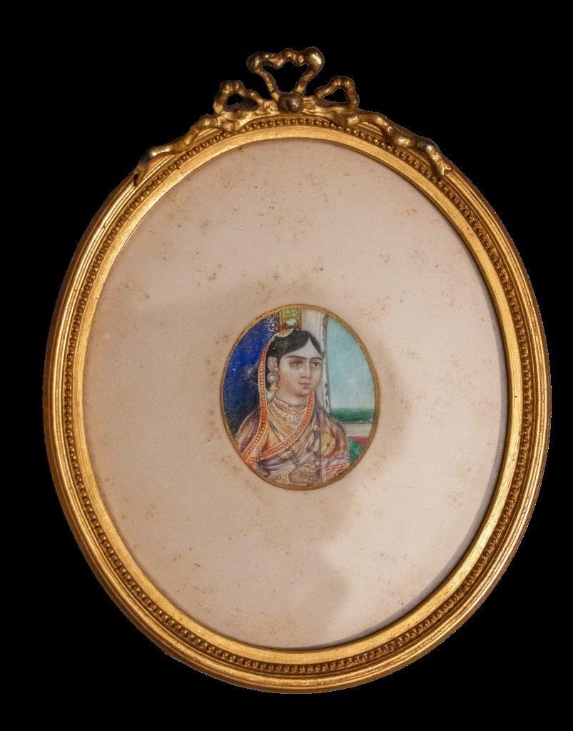 Three fine portrait miniatures of C19th Indian Princesses