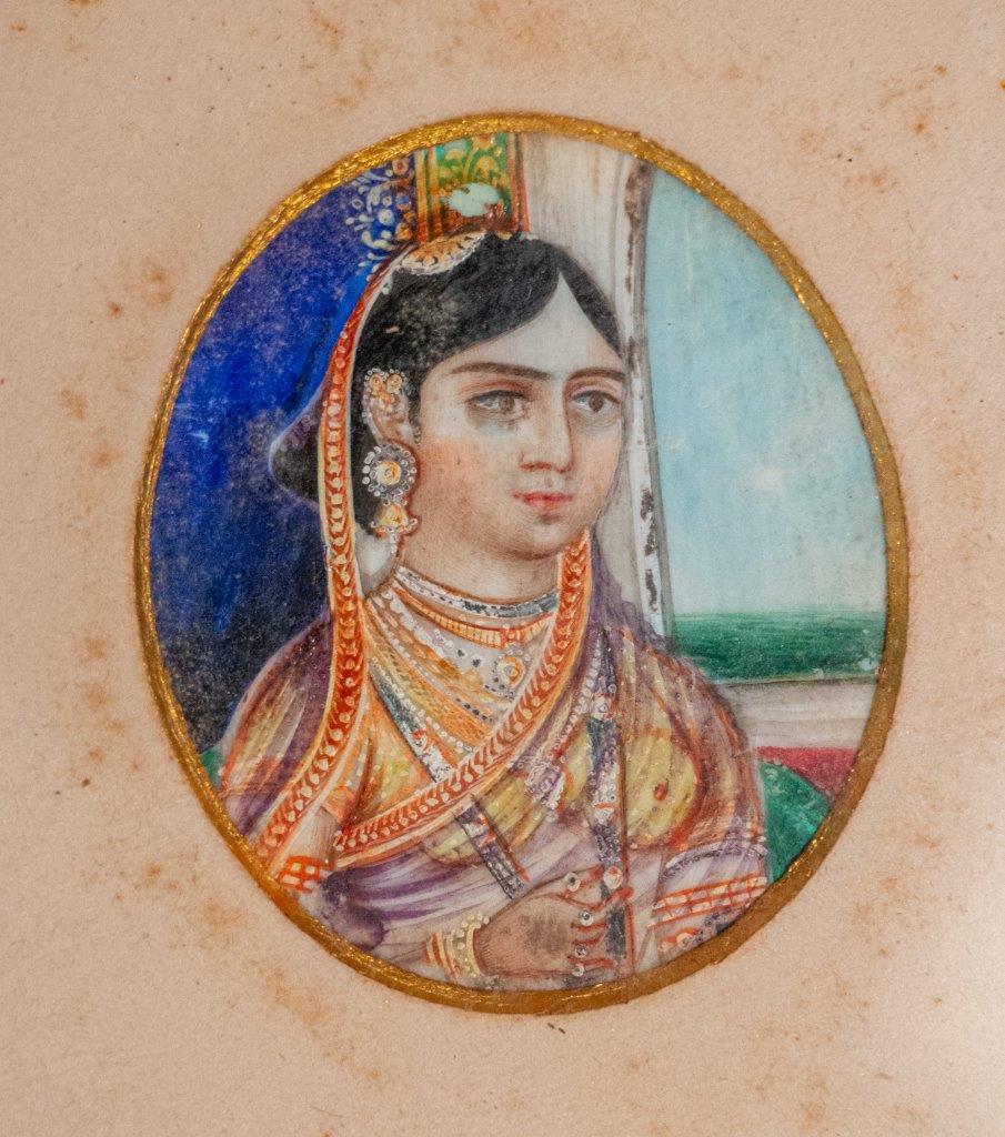 Three fine portrait miniatures of C19th Indian Princesses