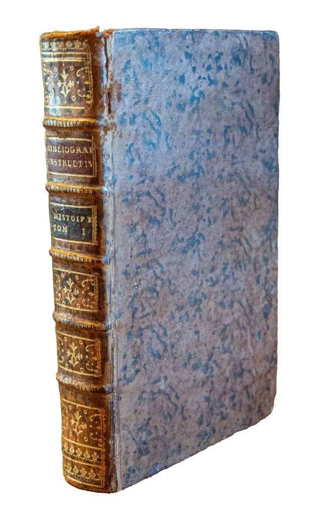 First description of Gutenberg’s Bible; Bure’s Bibliographie instructive, Paris, 1763 in rich C18th mottled calf. First description of Gutenberg’s Bible; Bure’s Bibliographie instructive, Paris, 1763 in rich C18th mottled calf.