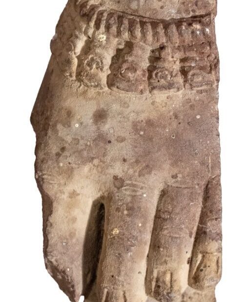 Foot from a Yakshi or Goddess, in Mathura (Indian) Red Sandstone maybe C3rd-C5th