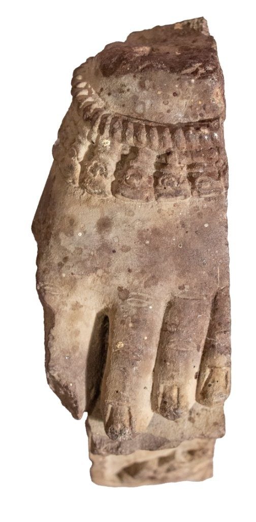 Foot from a Yakshi or Goddess, in Mathura (Indian) Red Sandstone maybe C3rd-C5th