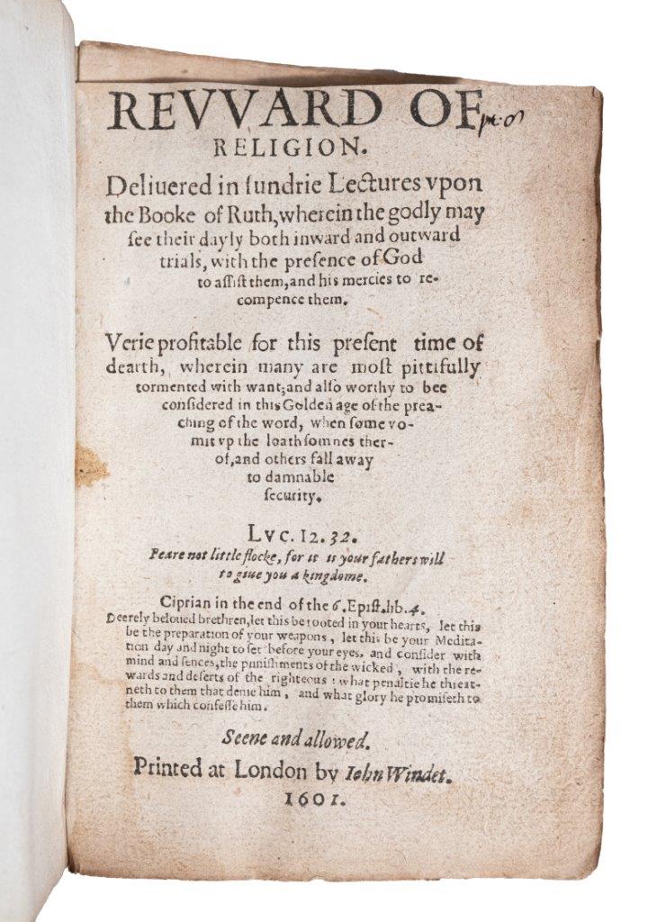 Providence and Piety in Elizabethan England: Edward Topsell’s Classic Sermons on the Book of Ruth. 1601