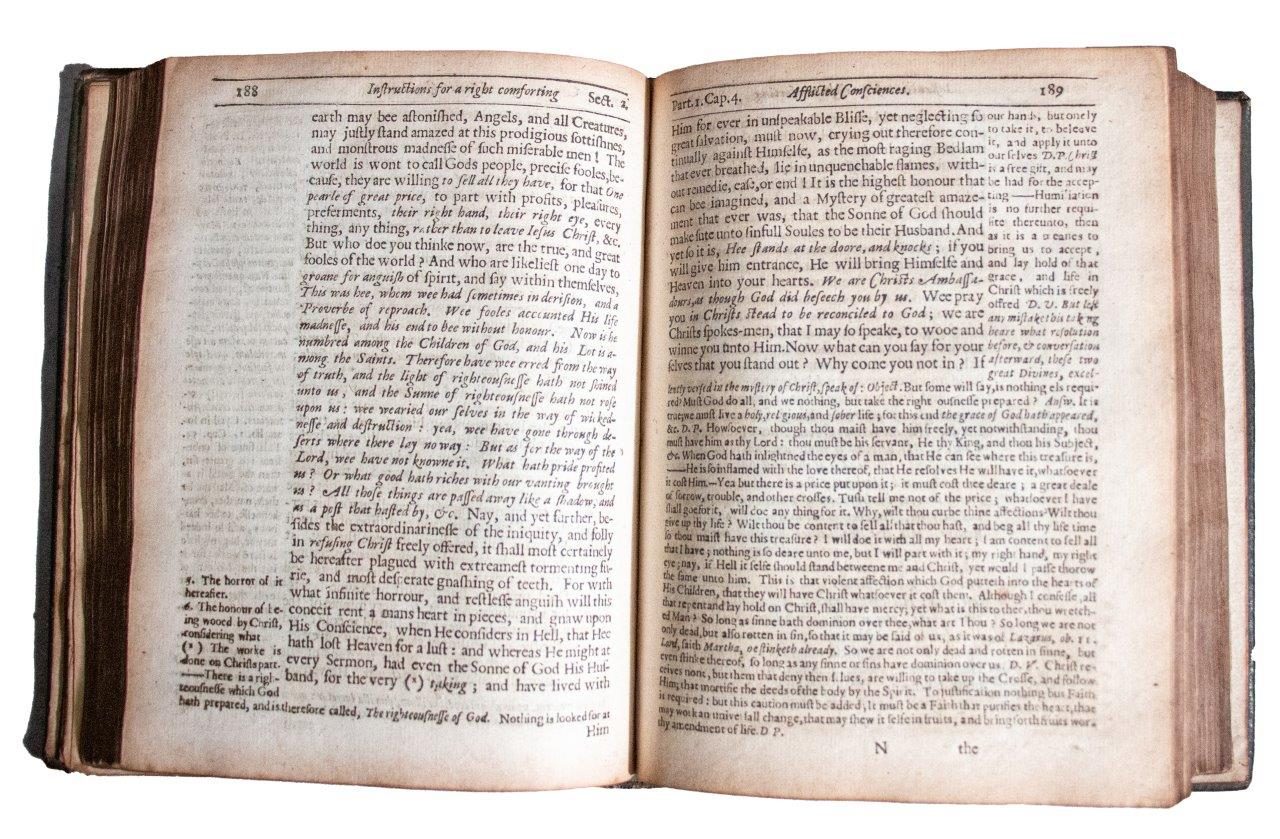 A major Puritan devotional classic by Robert Bolton on comforting afflicted consciences, in a handsome contemporary gilt calf binding. (1640)