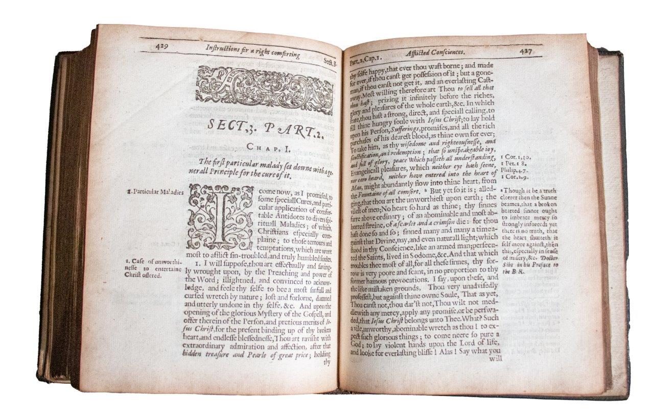 A major Puritan devotional classic by Robert Bolton on comforting afflicted consciences, in a handsome contemporary gilt calf binding. (1640)