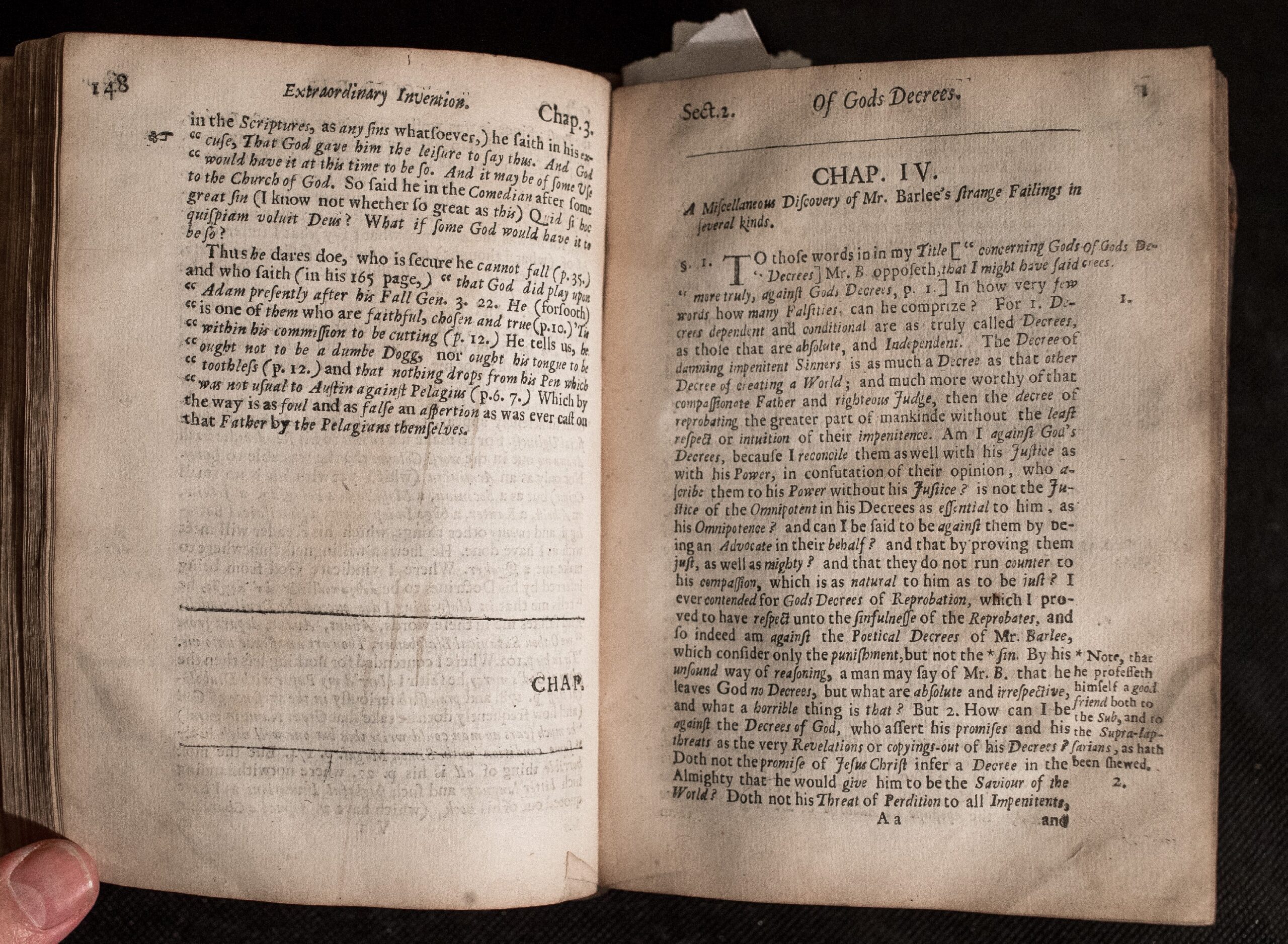 A rare Interregnum folio attacking Calvinist predestination: Thomas Pierce’s collected defences of divine justice and human responsibility, 1658.