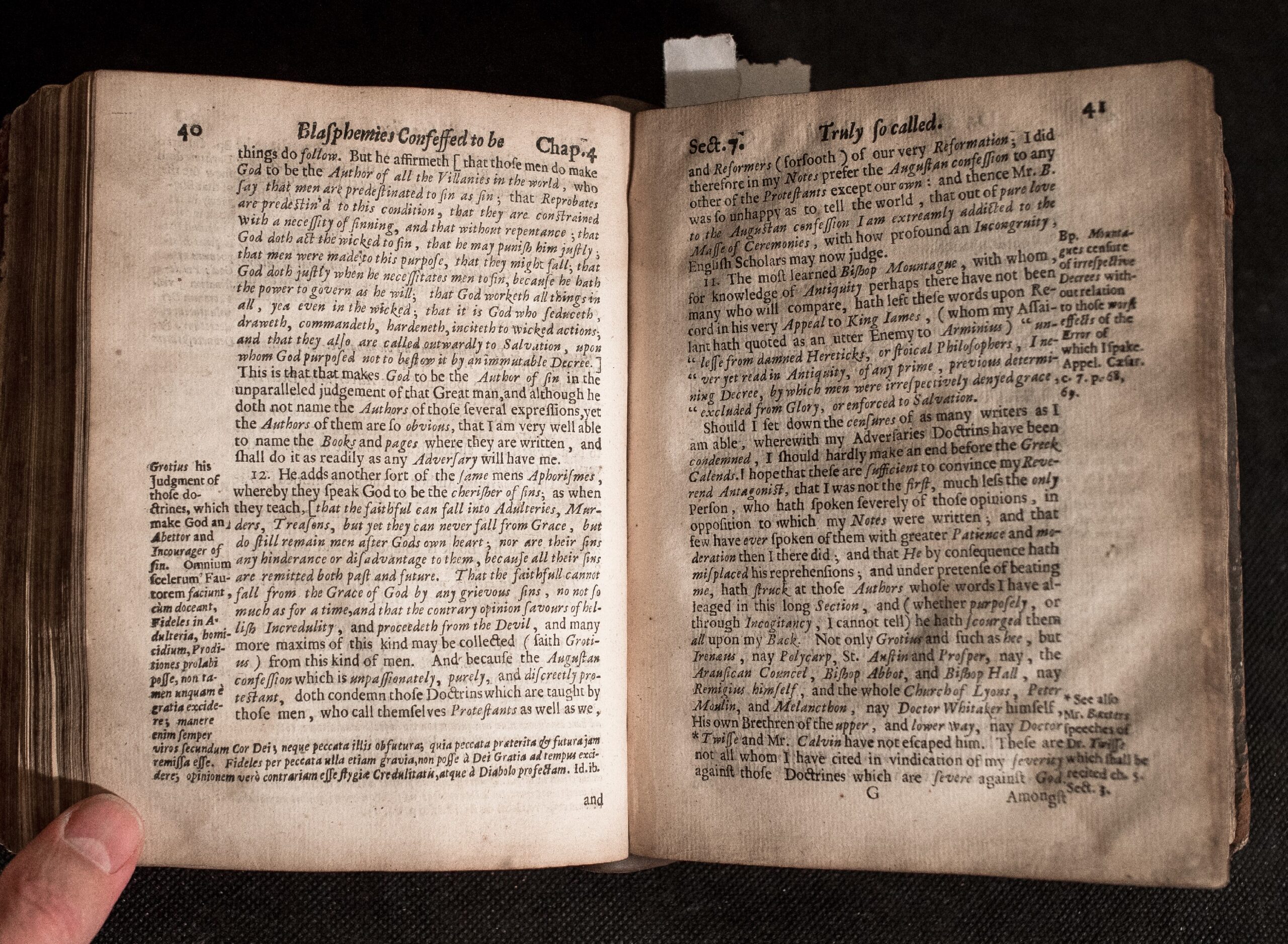A rare Interregnum folio attacking Calvinist predestination: Thomas Pierce’s collected defences of divine justice and human responsibility, 1658.