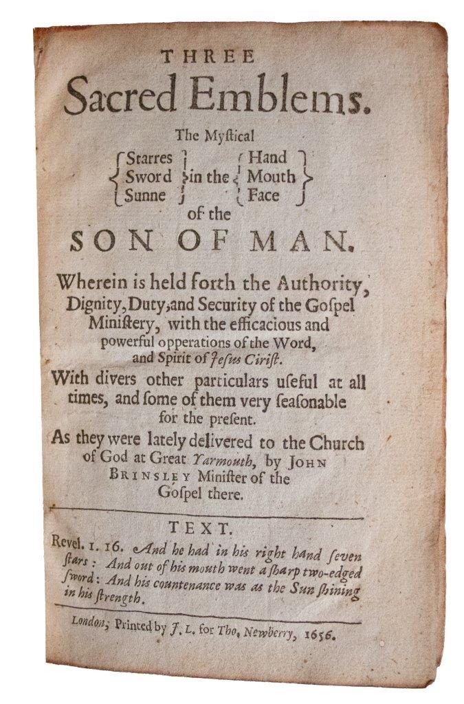 Three Sacred Emblems and Tears for Jerusalem: A Rare Puritan Call to Repentance and Holy Fear (1656)