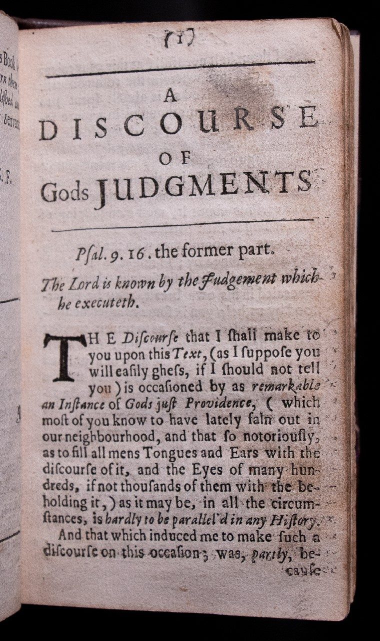 A discourse concerning Gods judgements by Simon Ford, London 1678
