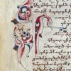 Leaf from an Armenian Psalter ,including Psalm 84 manuscript leaf on laid paper with chapter headings, C15th