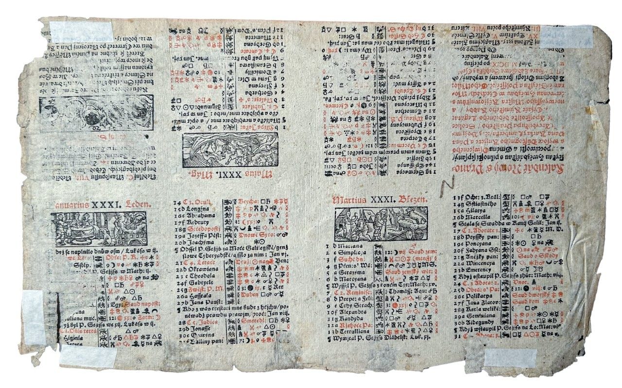 Possibly Unique Survival of a Prague Calendar for 1610 by a Colleague of Tycho Brahe and Johannes Kepler, 1610
