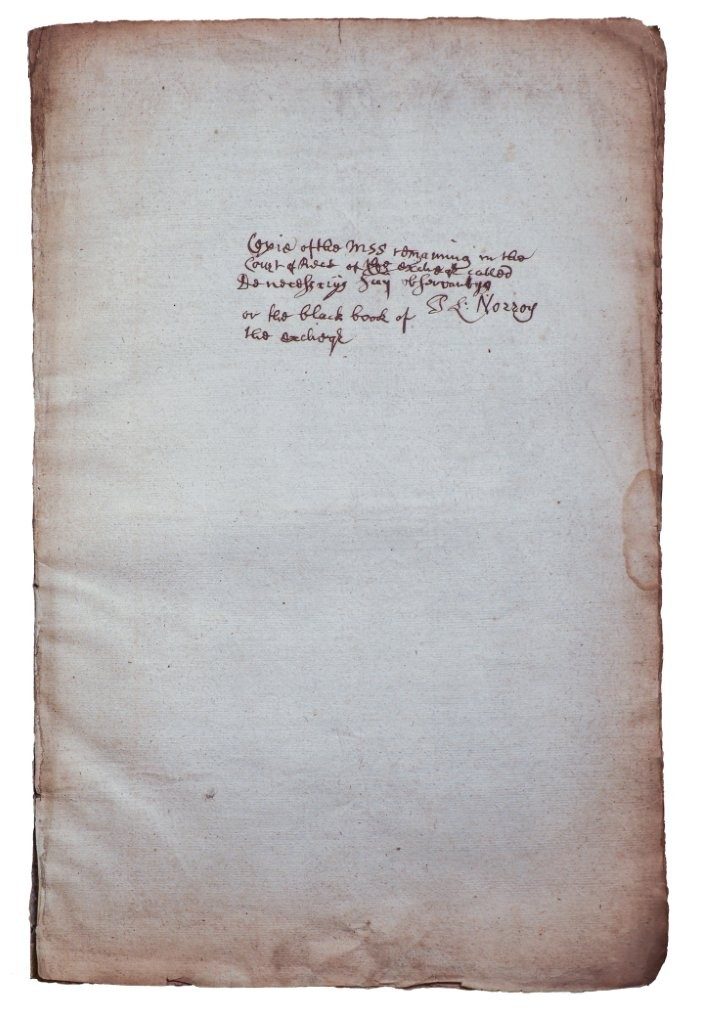 C17th Antiquarian Transcript of the Black Book of the Exchequer Attributed to Sir Peter Le Neve (1661–1729)