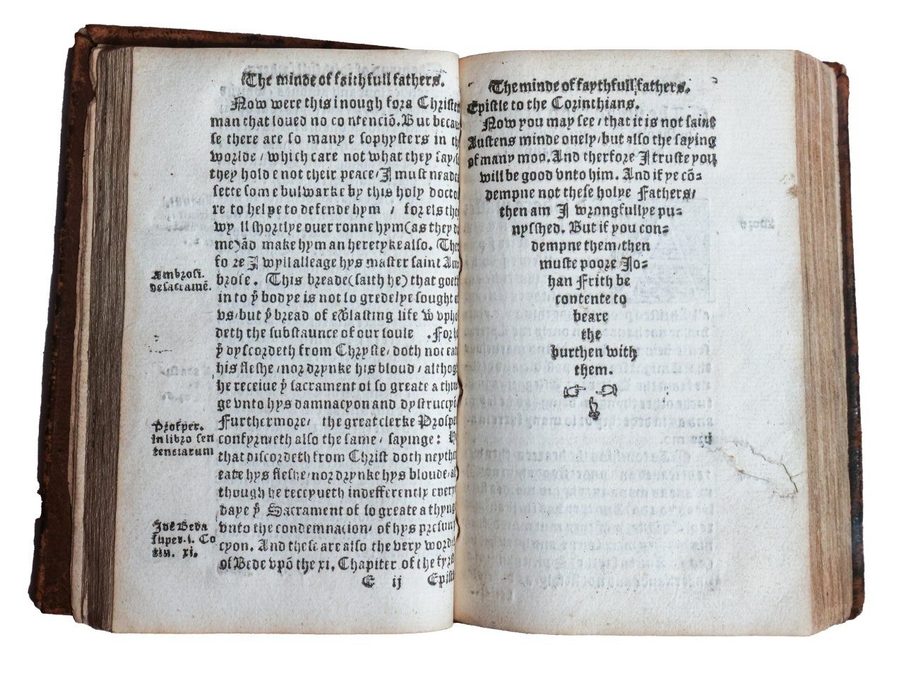 A Boke made by Johan Fryth, prysoner in the Towr of London: answering unto. M. Mores letter. 1548