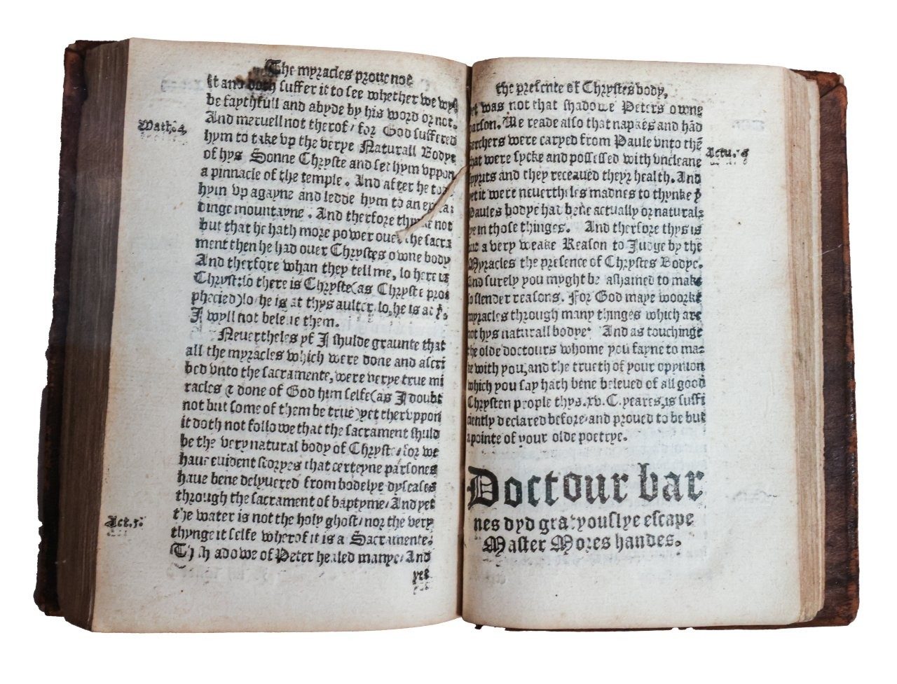 A Boke made by Johan Fryth, prysoner in the Towr of London: answering unto. M. Mores letter. 1548