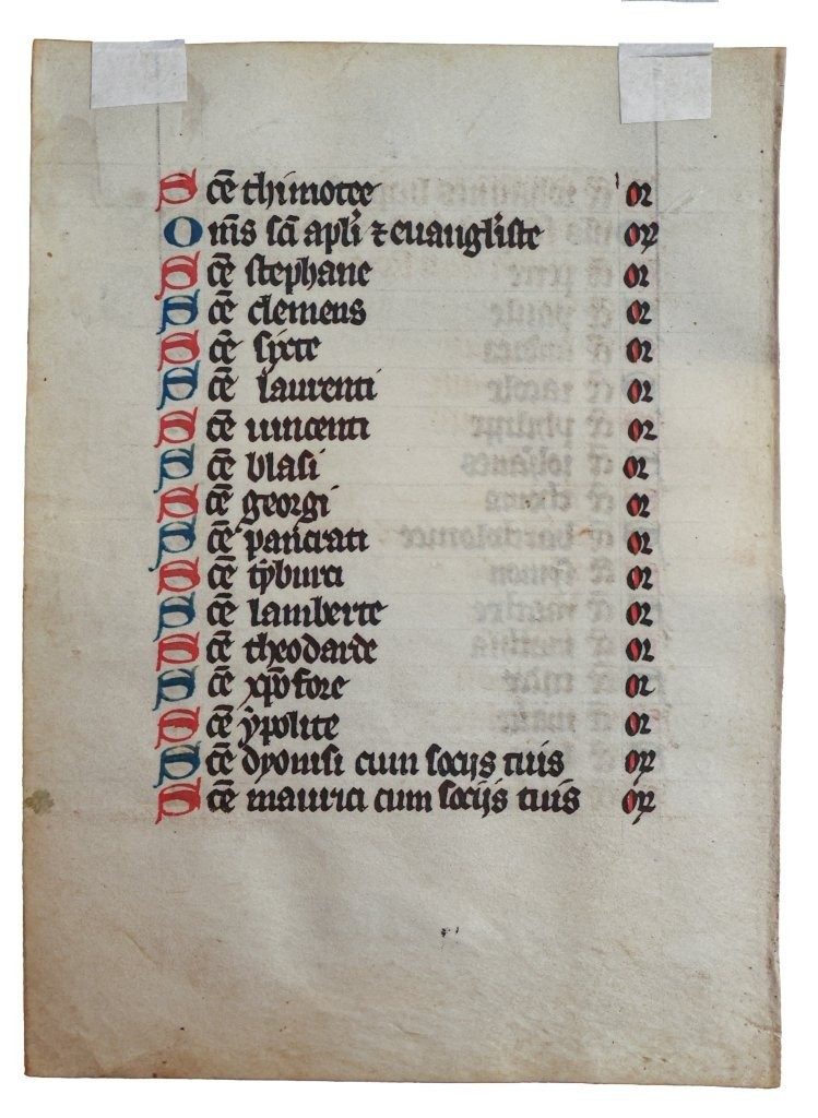 Calendar leaf from a Book of Hours mid-C15th, France