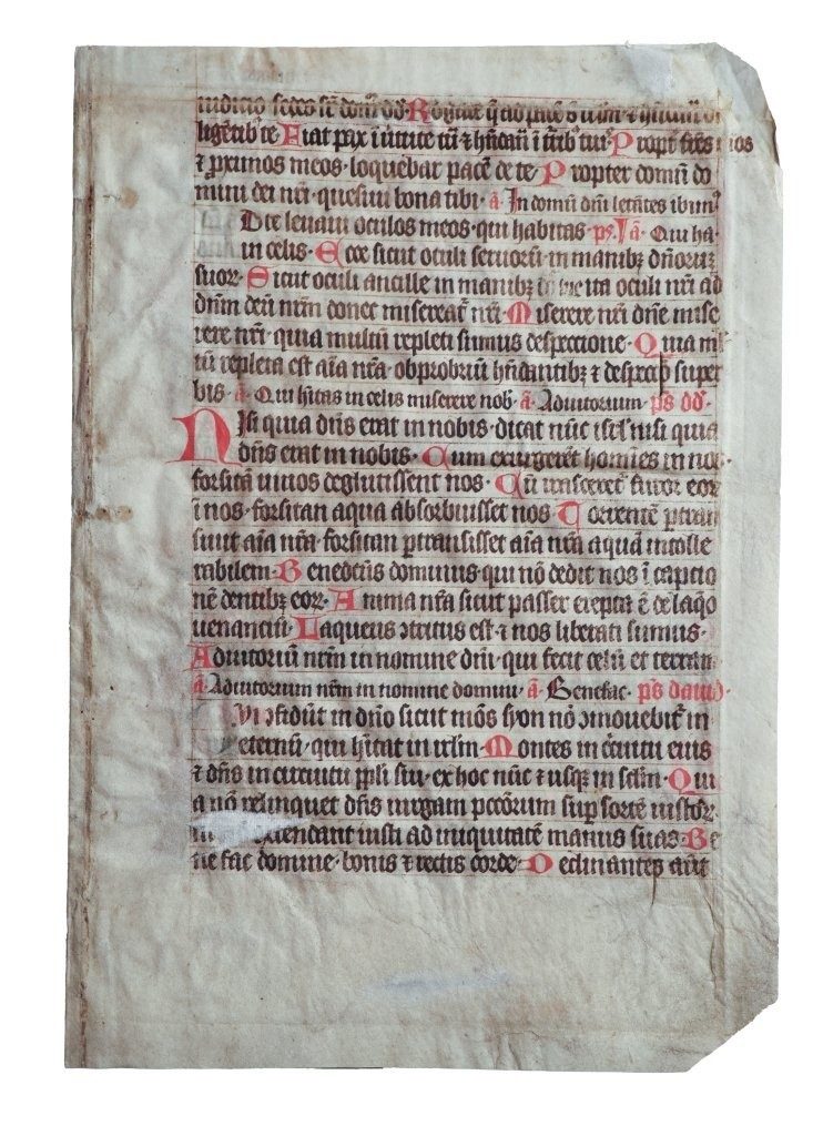 Magnificat Anima Mea Dominum. Bifolium from a 15th-Century Psalter Manuscript on vellum Germany, 15th century