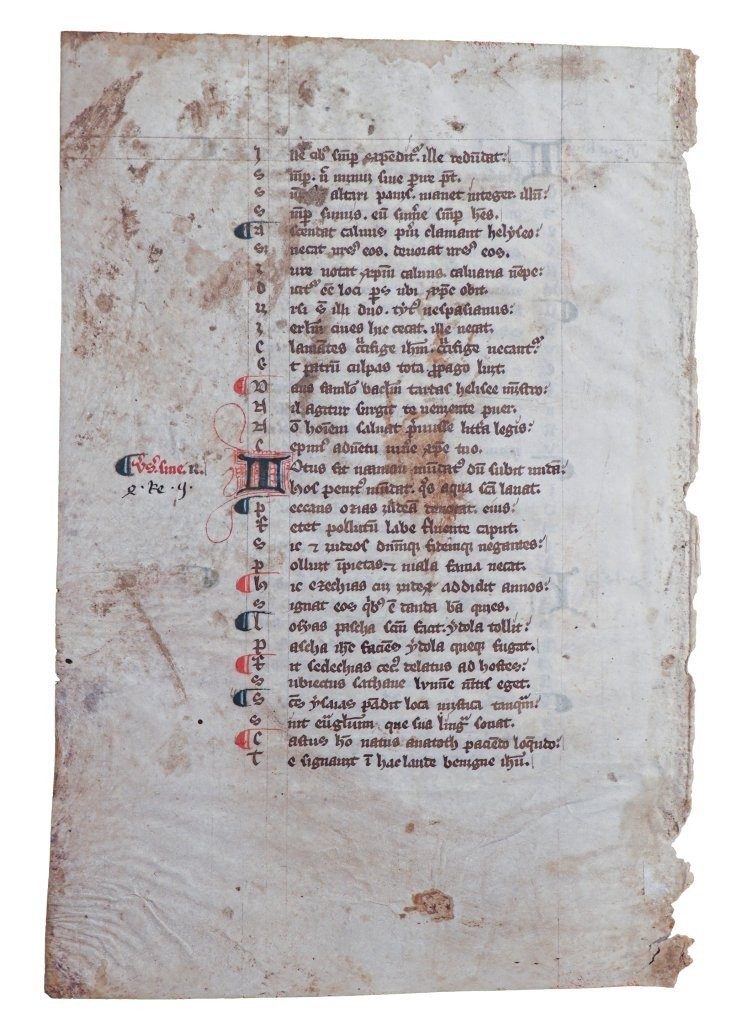 Leaf from a Large English Manuscript of Aurora, in the First Redaction of Aegidius of Paris c.1375
