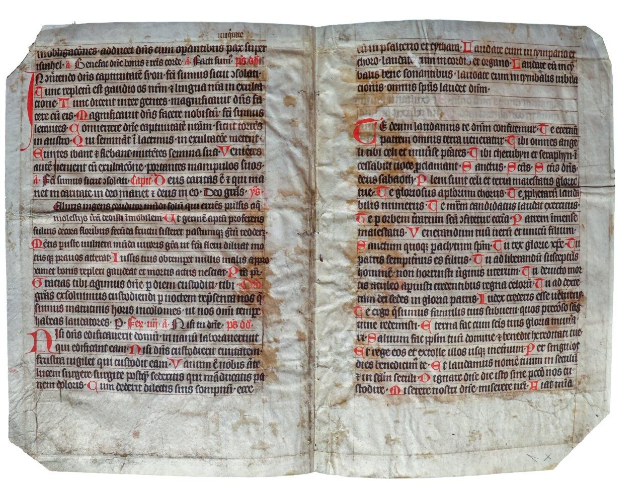 Magnificat Anima Mea Dominum. Bifolium from a 15th-Century Psalter Manuscript on vellum Germany, 15th century